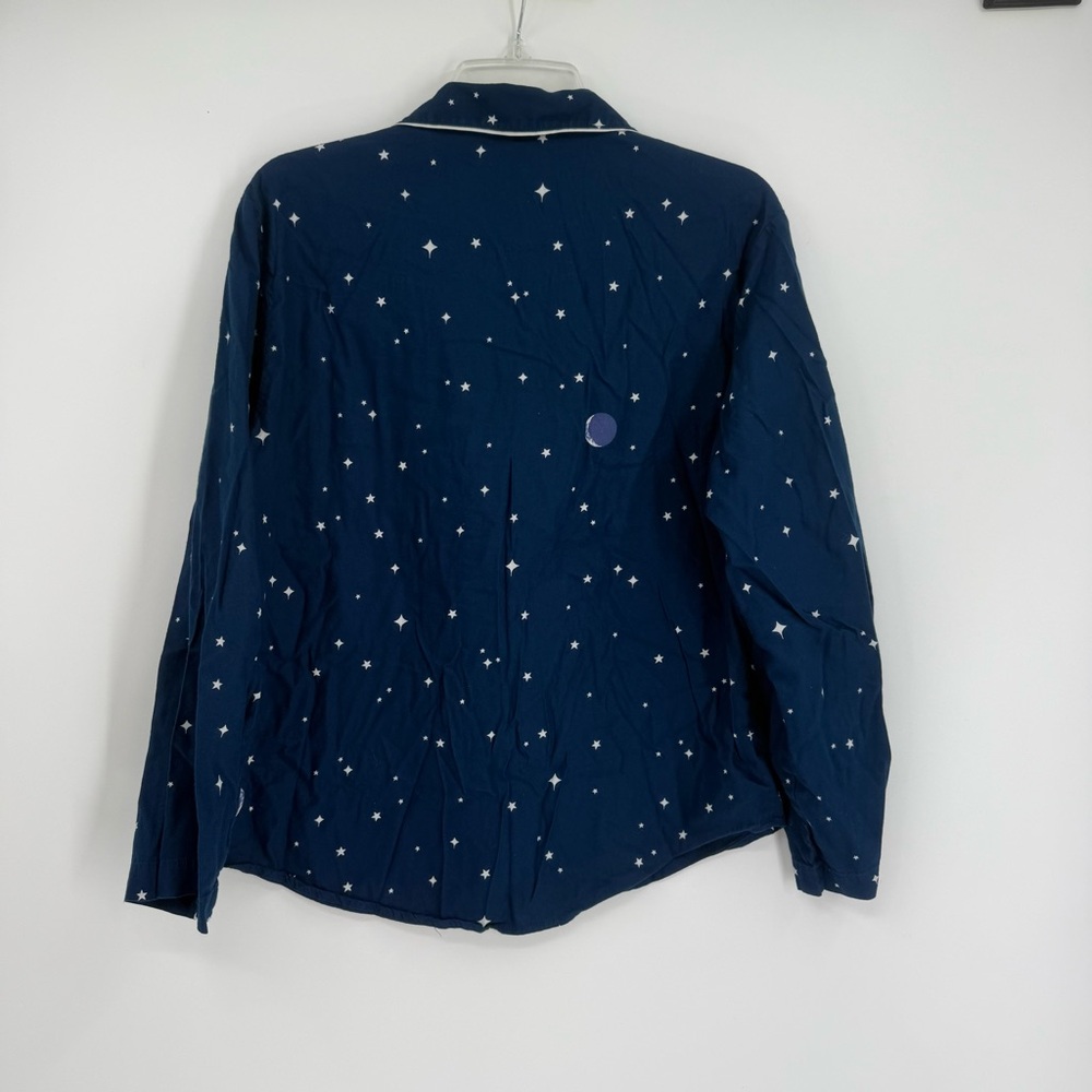 VICTORIA'S SECRET Star Moon PAJAMAS Size Medium Blue  COTTON Flannel 2-piece - Picture 4 of 7